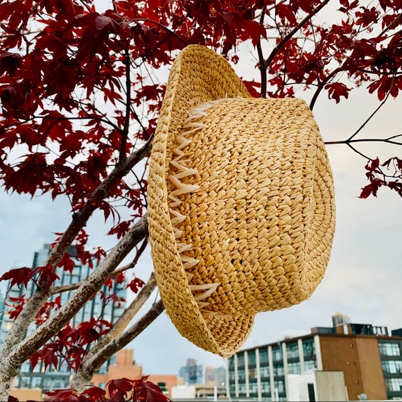 Anthro Tracy Watts New York Straw Straw Fedora Hat - Picture 12 of 16